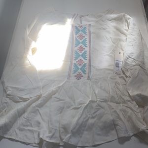 Roxy bohemian style tribal blouse babydoll flow